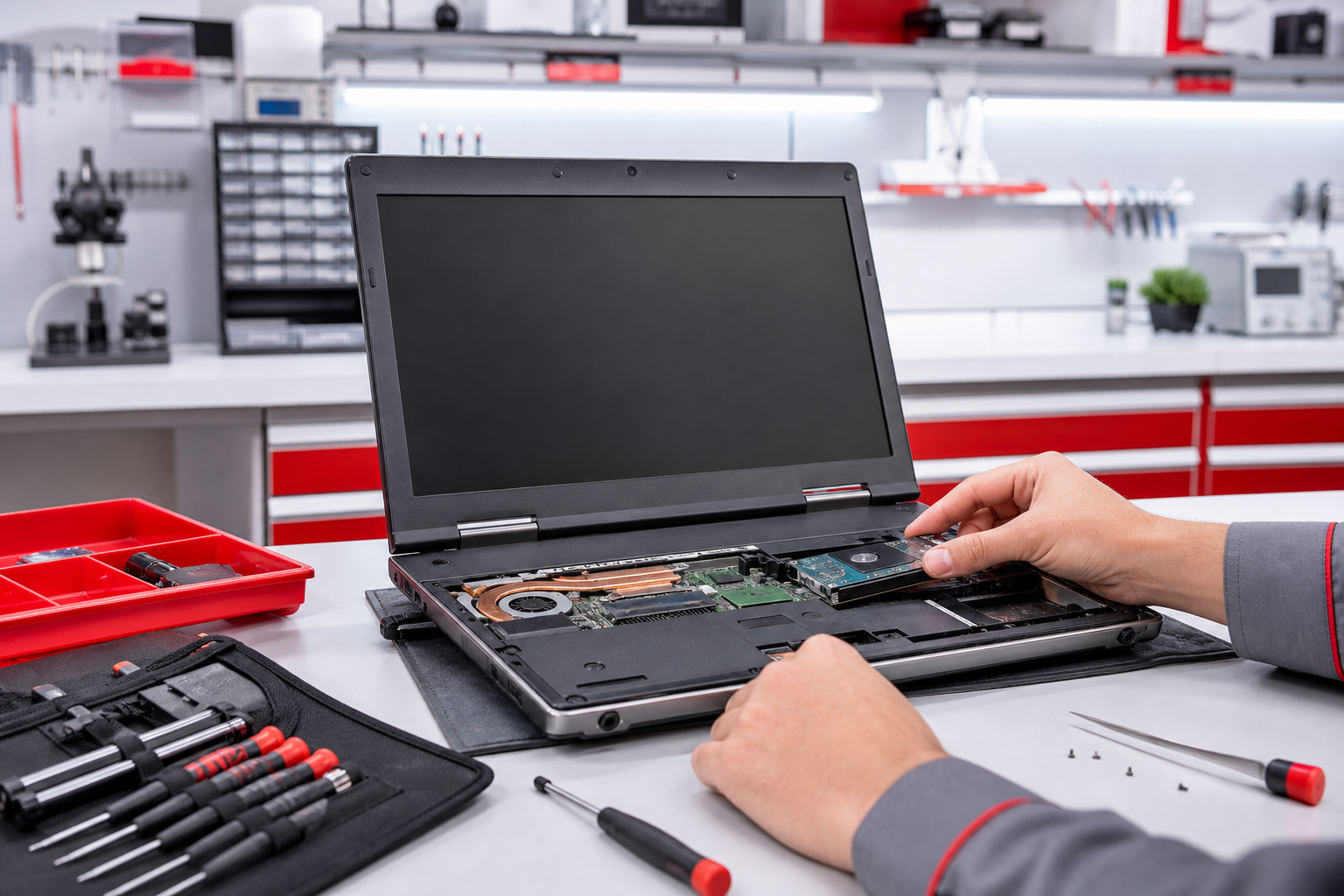 Профессиональный ремонт ноутбука Toshiba в лаборатории